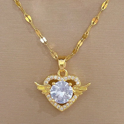 Collar elegante y lujoso de ostra con perla en forma de corazón color melocotón