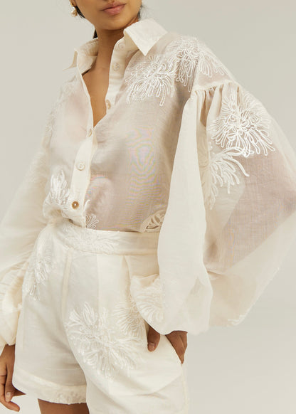 Camisa bordada Sophia | Vainilla