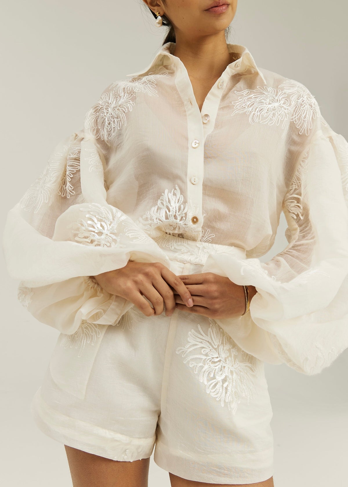 Camisa bordada Sophia | Vainilla
