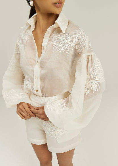 Camisa bordada Sophia | Vainilla