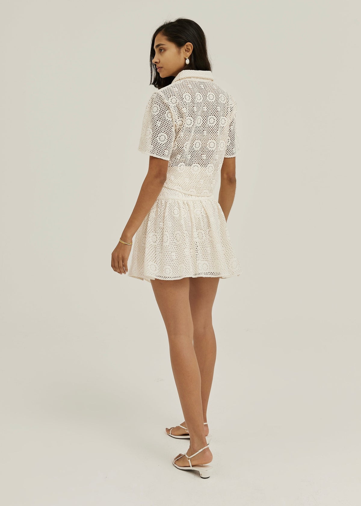 Camisa de resort estilo crochet de encaje Ulani | Vainilla