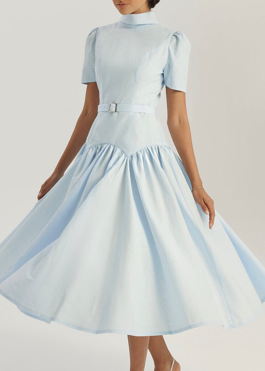 Vestido de día de lino Vikarla | Azul pastel