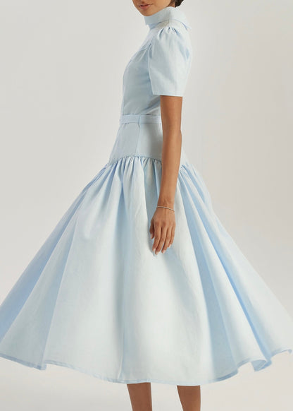 Vestido de día de lino Vikarla | Azul pastel
