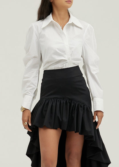 Camisa Eva fruncida con botones | Blanca