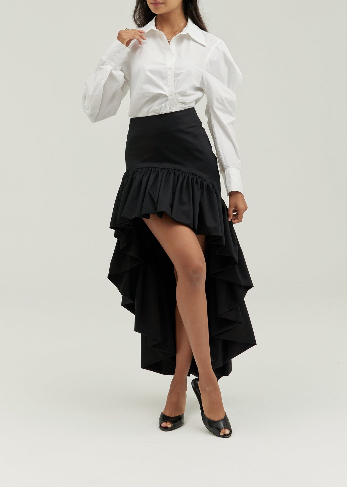 Camisa Eva fruncida con botones | Blanca