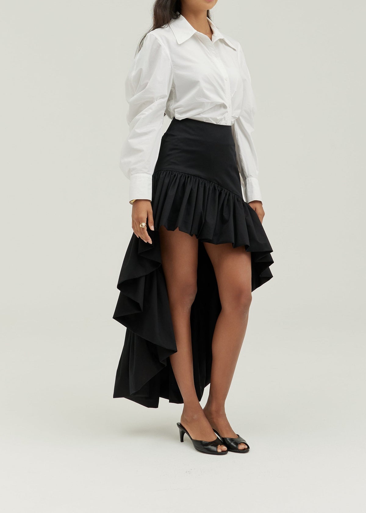 Camisa Eva fruncida con botones | Blanca