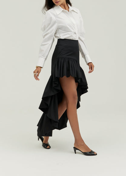 Camisa Eva fruncida con botones | Blanca