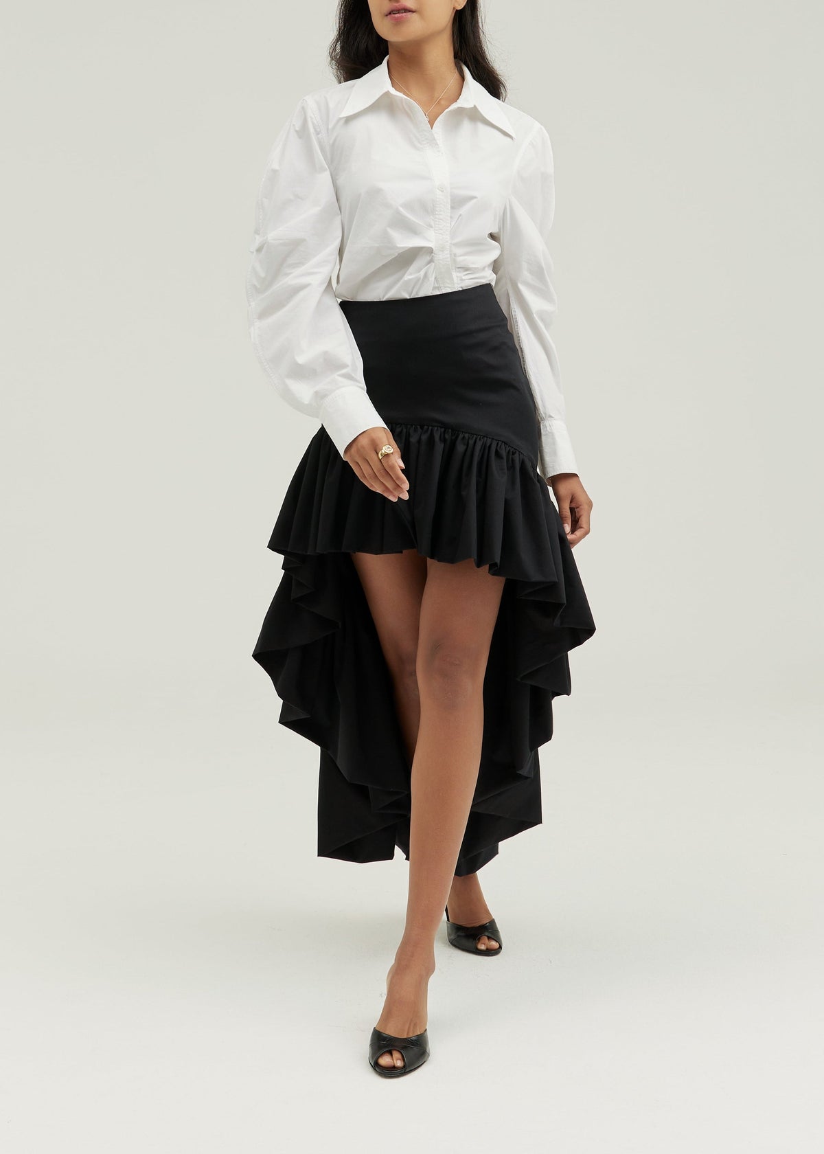 Camisa Eva fruncida con botones | Blanca
