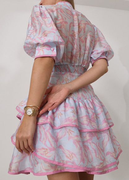 Vestido de volantes escalonados Patriza | Mezcla de tonos pastel
