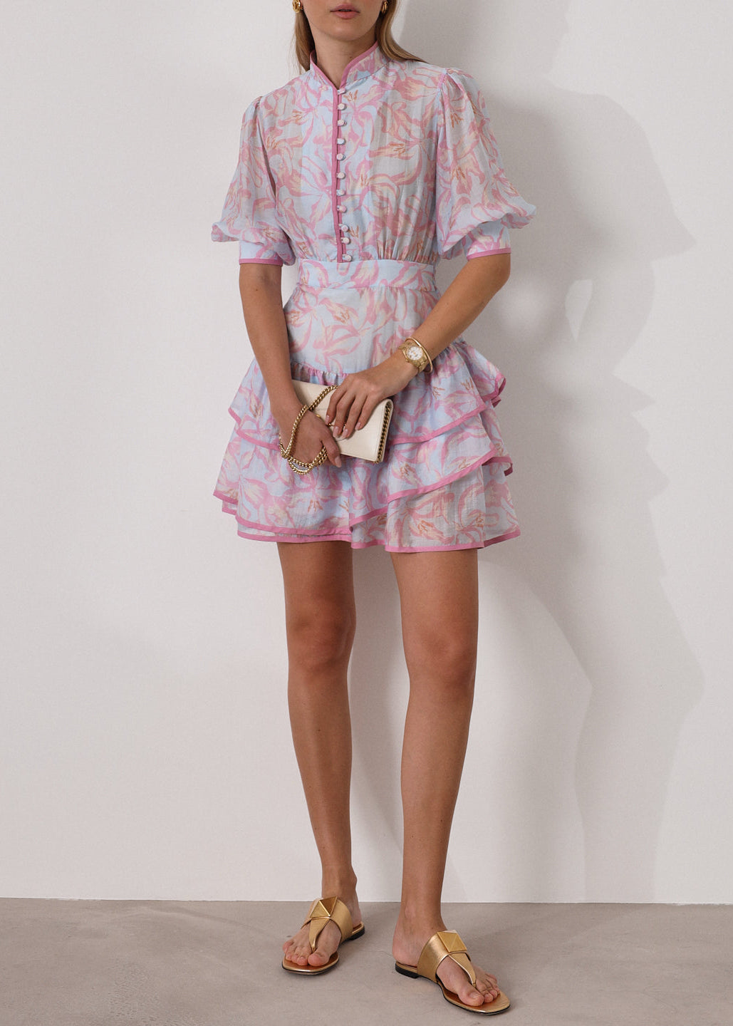 Vestido de volantes escalonados Patriza | Mezcla de tonos pastel