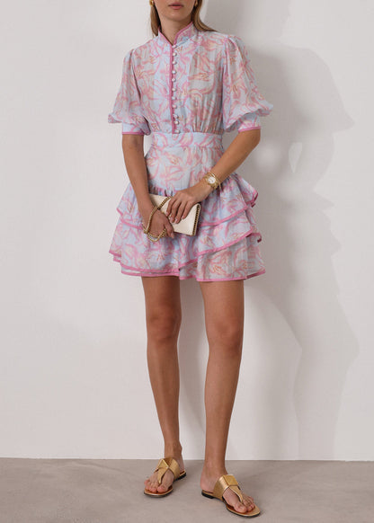 Vestido de volantes escalonados Patriza | Mezcla de tonos pastel
