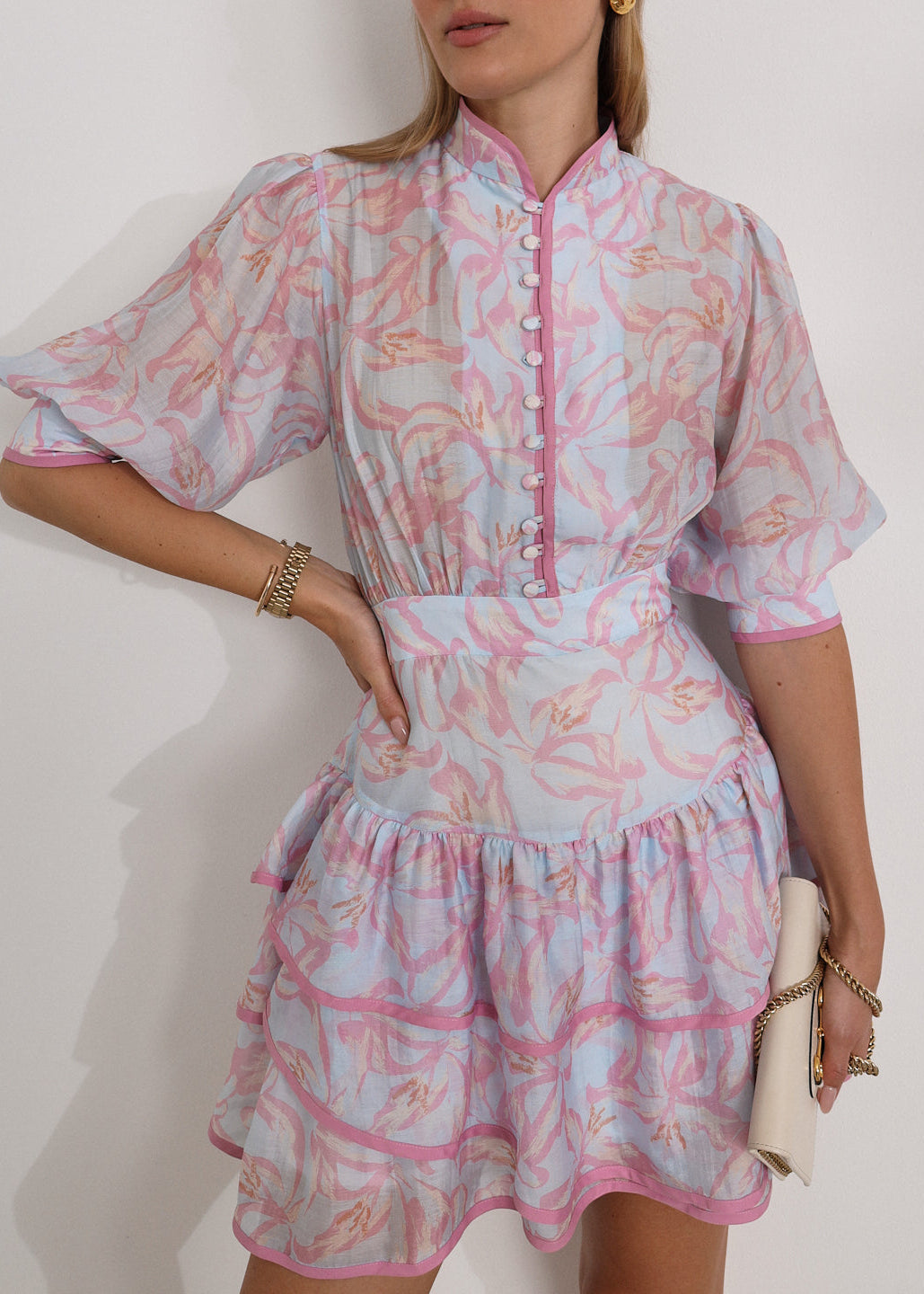 Vestido de volantes escalonados Patriza | Mezcla de tonos pastel