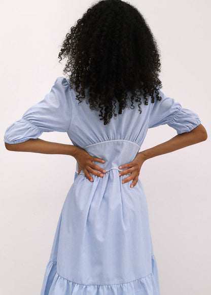 Vestido veraniego de día a rayas Sezene | Rayas azules