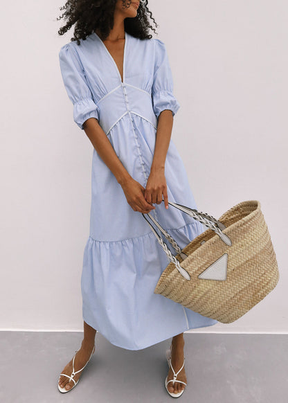 Vestido veraniego de día a rayas Sezene | Rayas azules