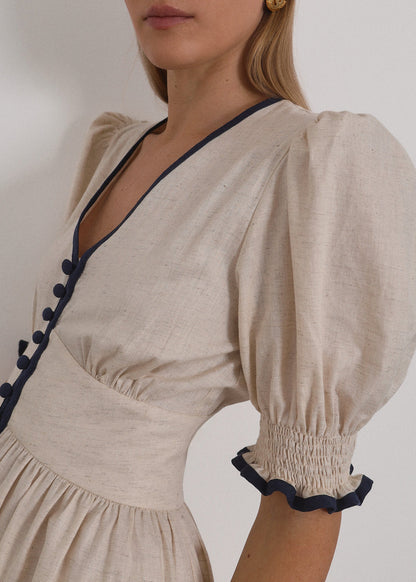 Vestido maxi de contraste Siam | Arena y Mar