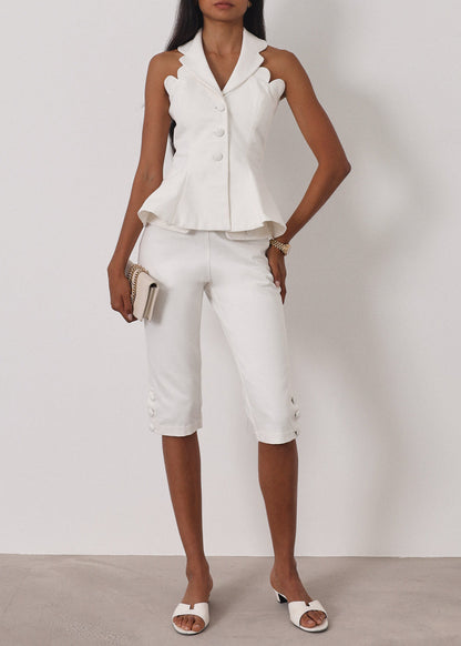 Top elegante de resort Tula | Blanco isla
