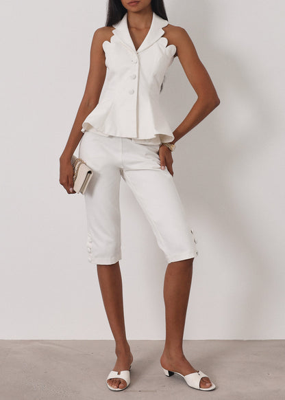 Top elegante de resort Tula | Blanco isla