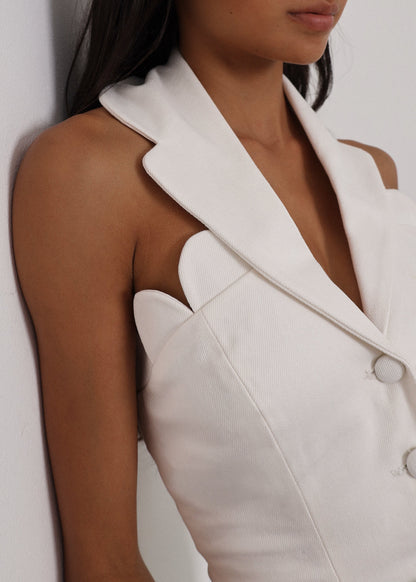 Top elegante de resort Tula | Blanco isla