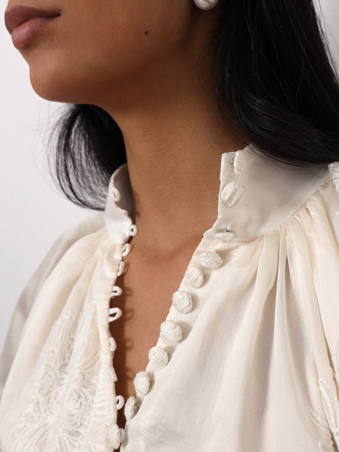 Blusa bordada Yara | Crema
