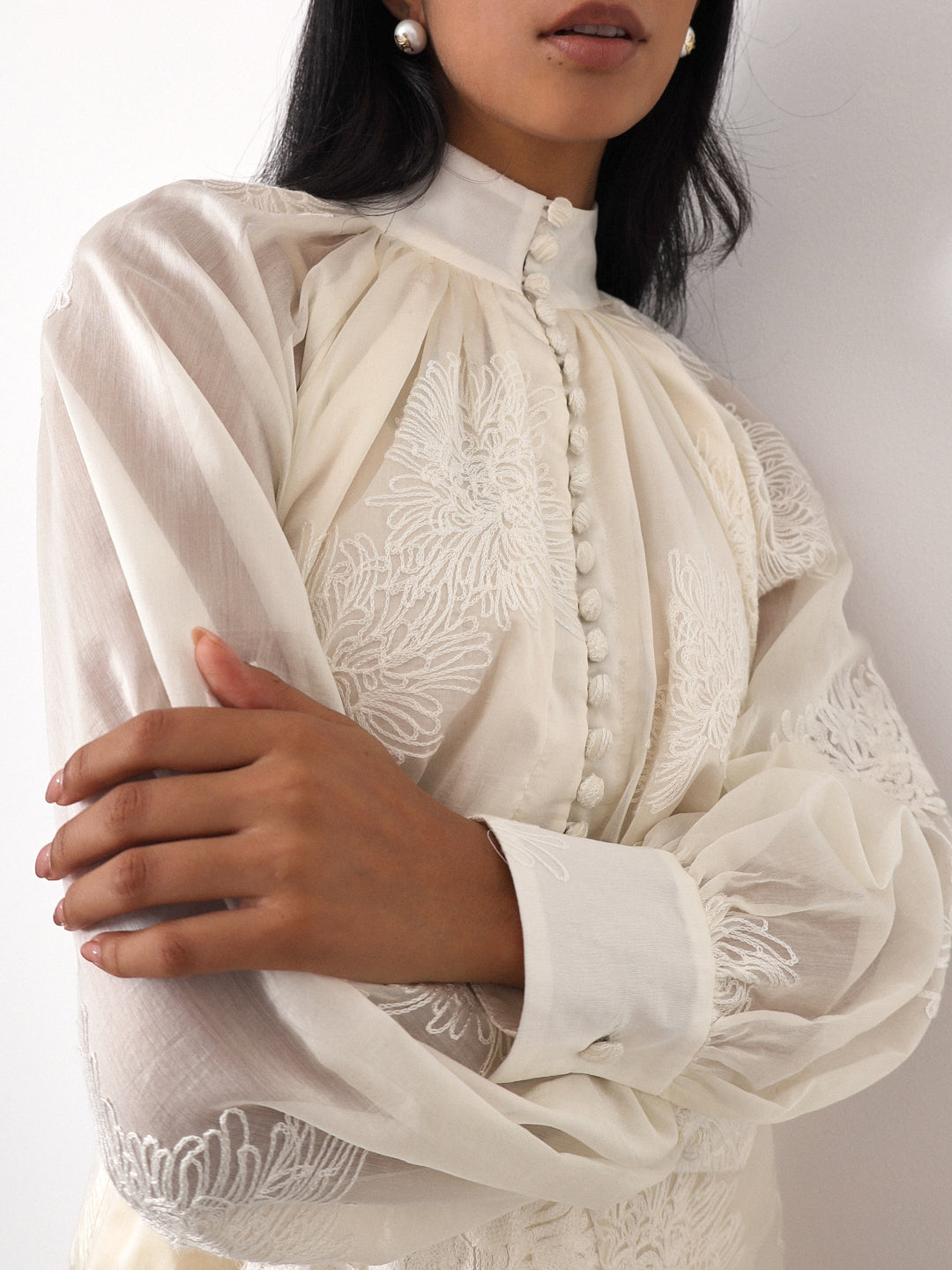 Blusa bordada Yara | Crema