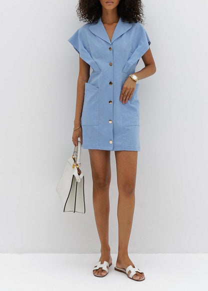 Vestido camisero Erika | Azul celeste