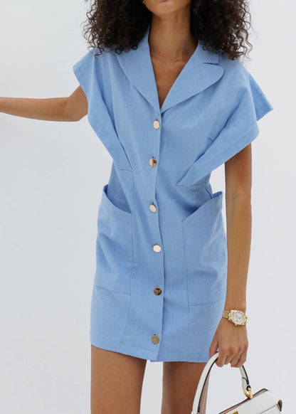 Vestido camisero Erika | Azul celeste
