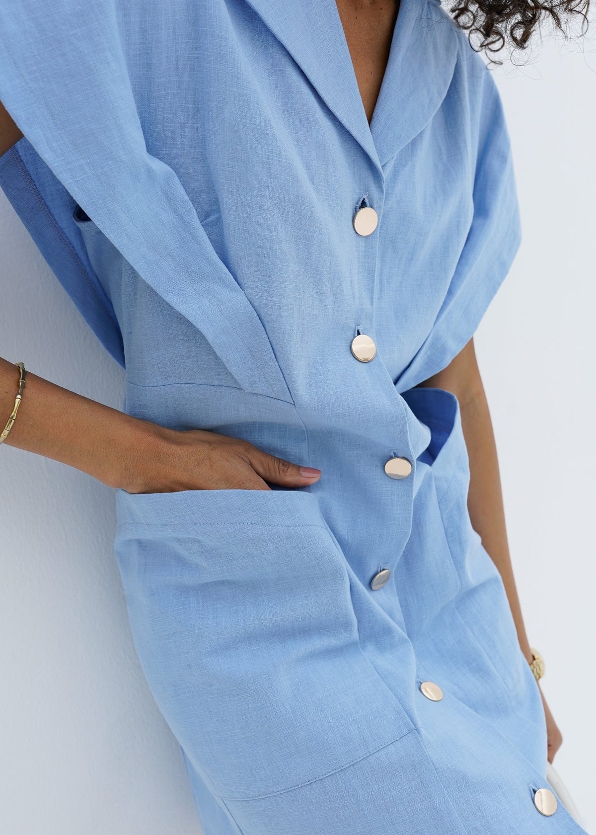 Vestido camisero Erika | Azul celeste