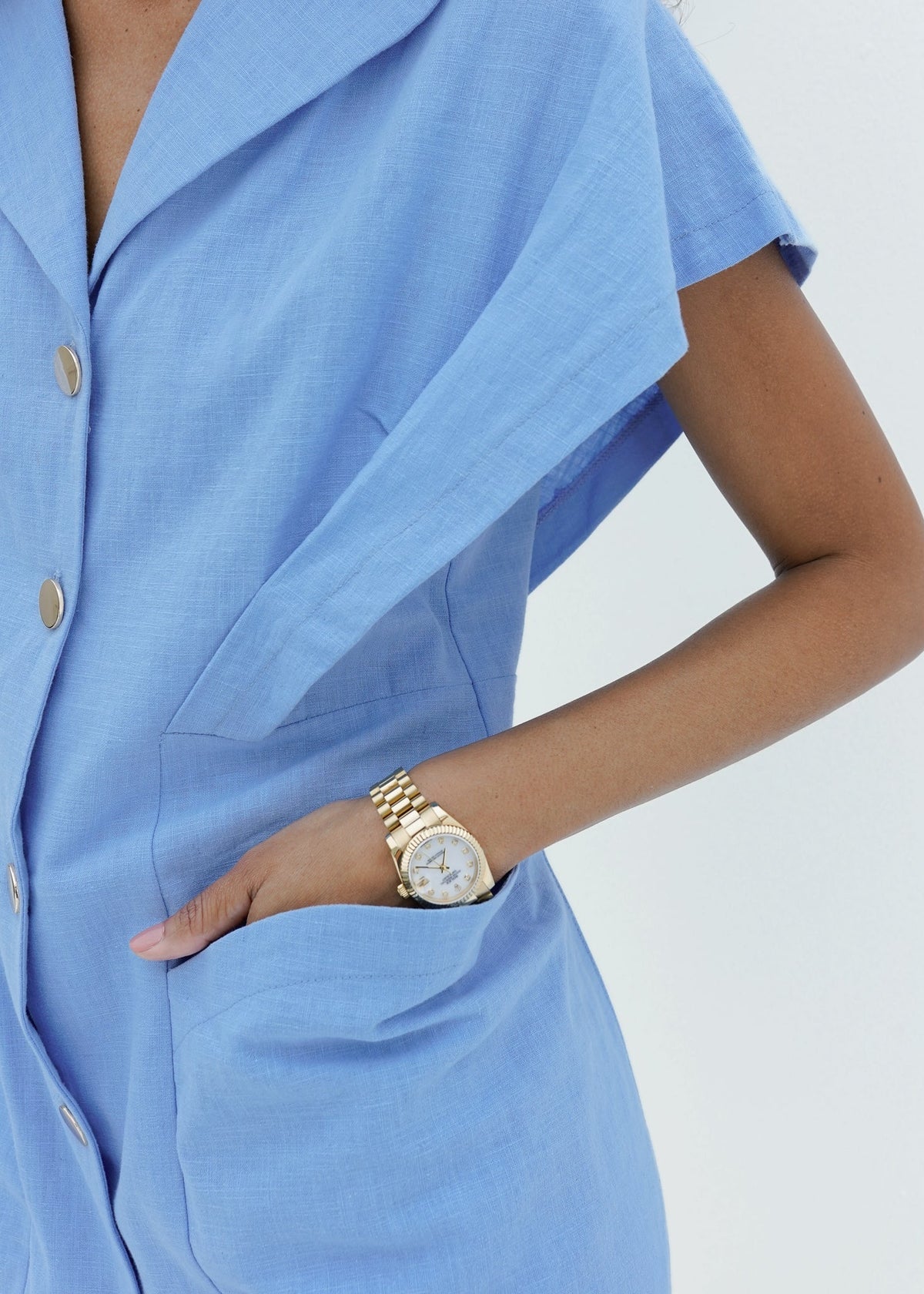 Vestido camisero Erika | Azul celeste