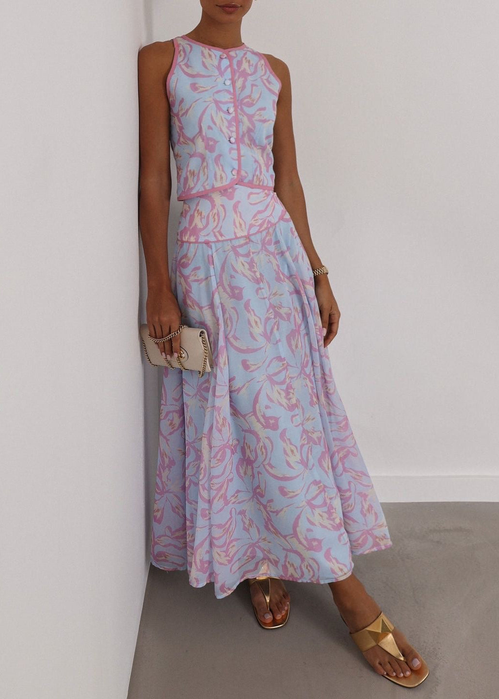 Top Dream estampado Patriza | Mezcla de azul pastel
