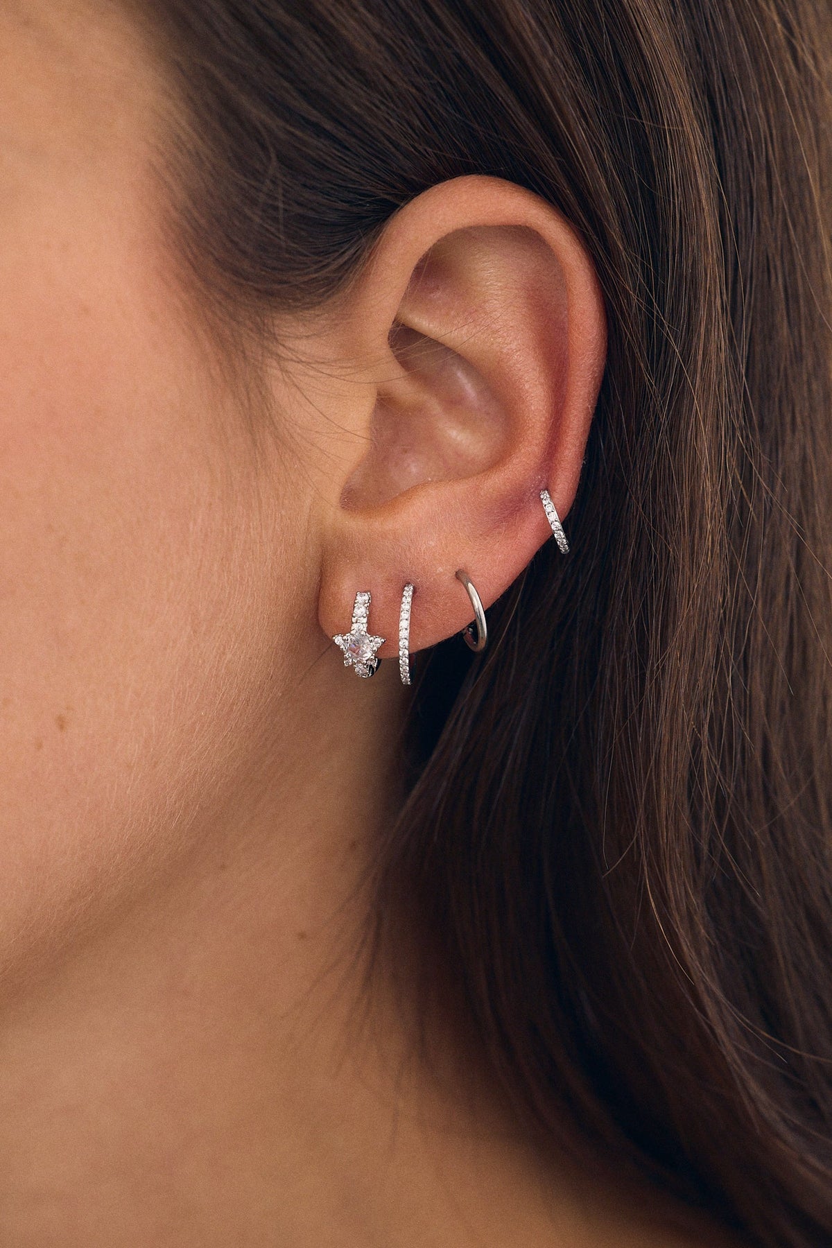 Piercing XS de circonitas, 10 mm