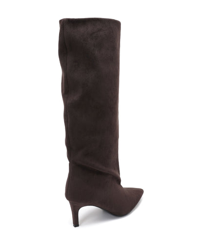 Botas de ante de tacón de aguja Auri marrones