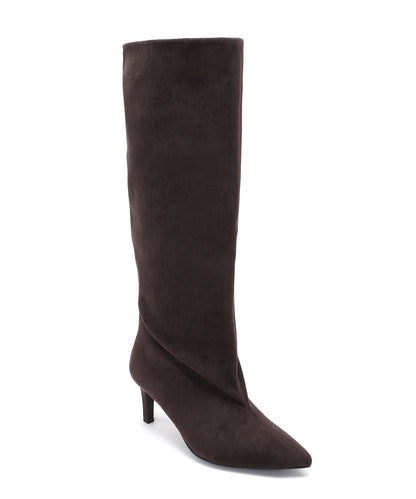 Botas de ante de tacón de aguja Auri marrones