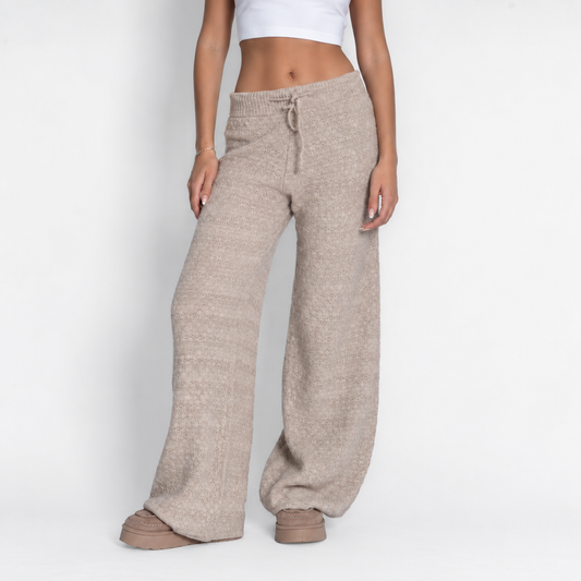 Pantalones anchos de punto acogedores