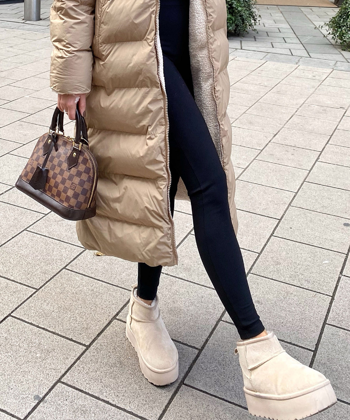 Botas de plataforma forradas Nina beige