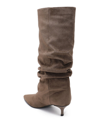 Botas de ante con tacón de aguja Brea Camel