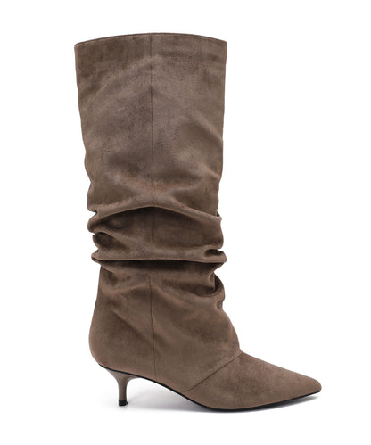Botas de ante con tacón de aguja Brea Camel