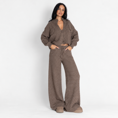 Pantalones anchos de punto acogedores