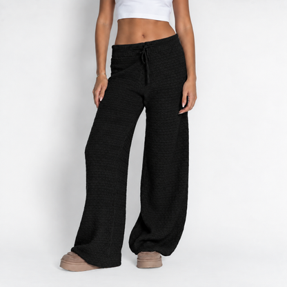 Pantalones anchos de punto acogedores