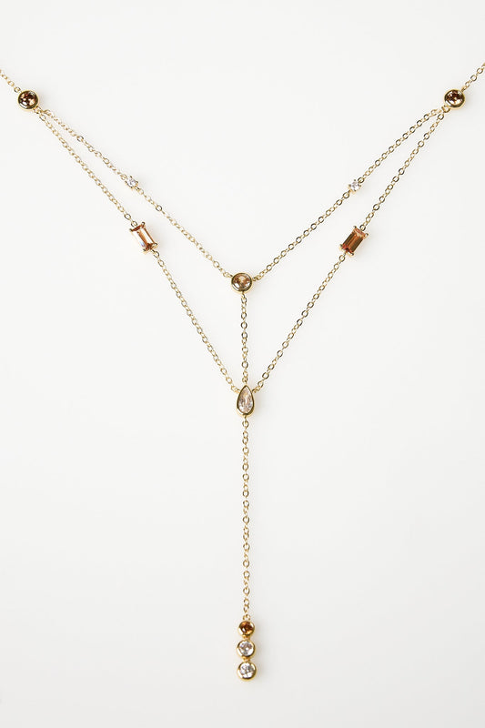 Collar doble de circonitas