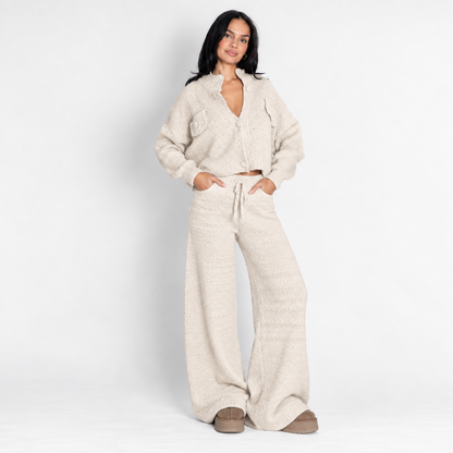 Pantalones anchos de punto acogedores