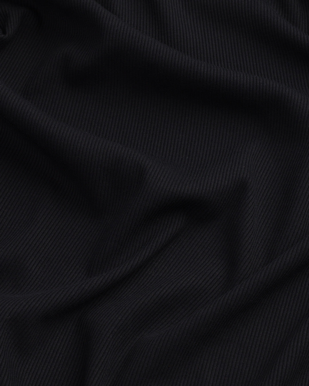Top de cuello alto acanalado para mujer - Negro