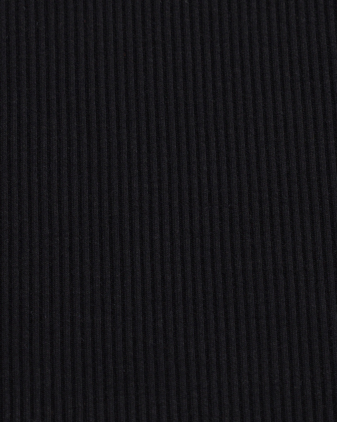Top de cuello alto acanalado para mujer - Negro