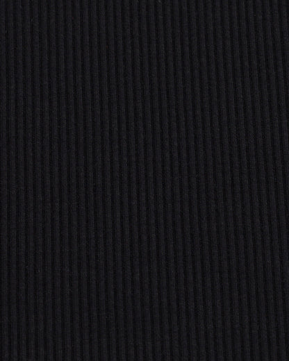Top de cuello alto acanalado para mujer - Negro
