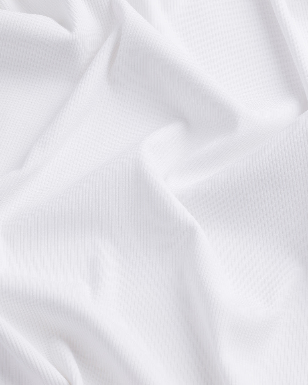 Camiseta de cuello redondo acanalada para mujer - Blanca