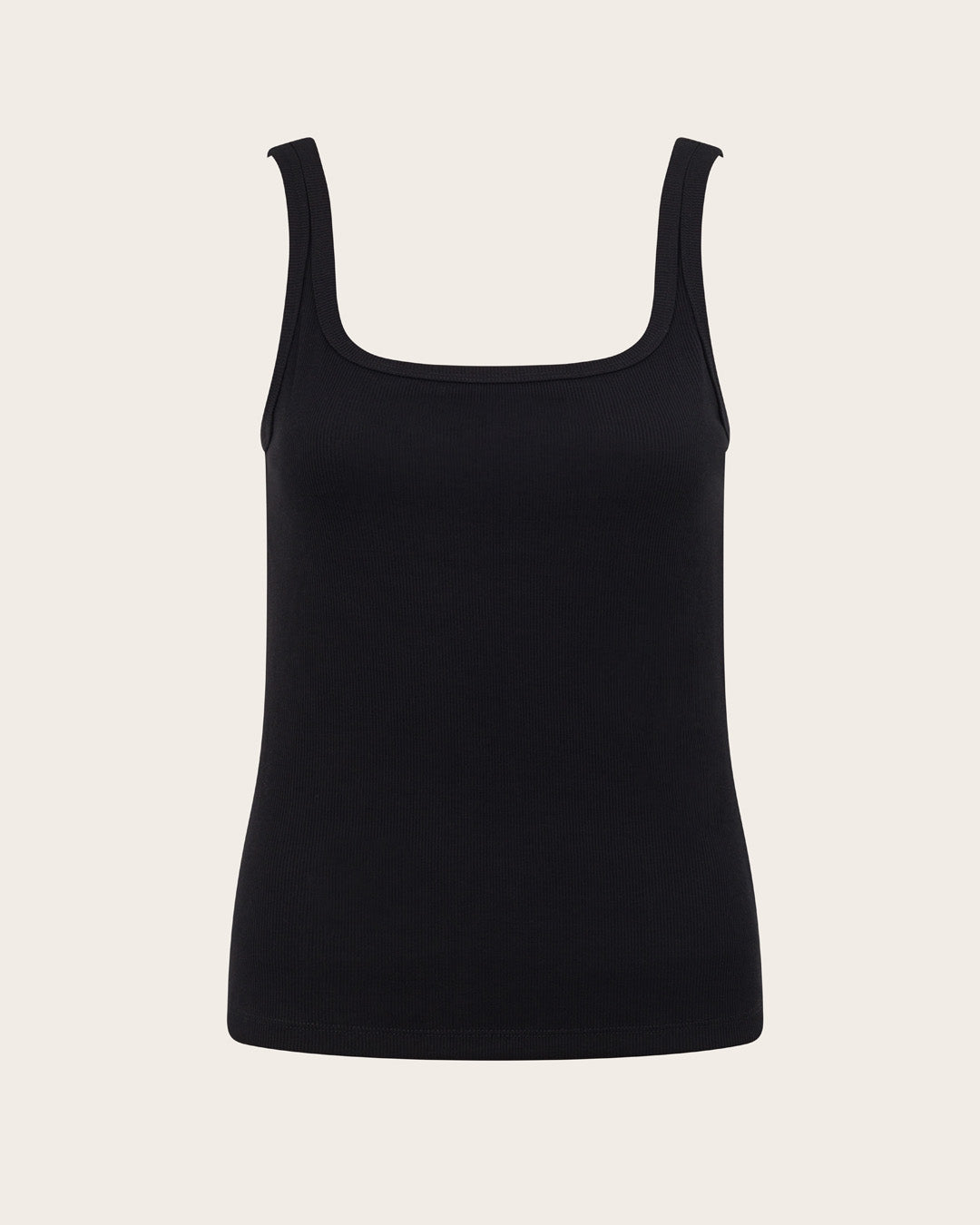 Camiseta de tirantes acanalada para mujer - Negra