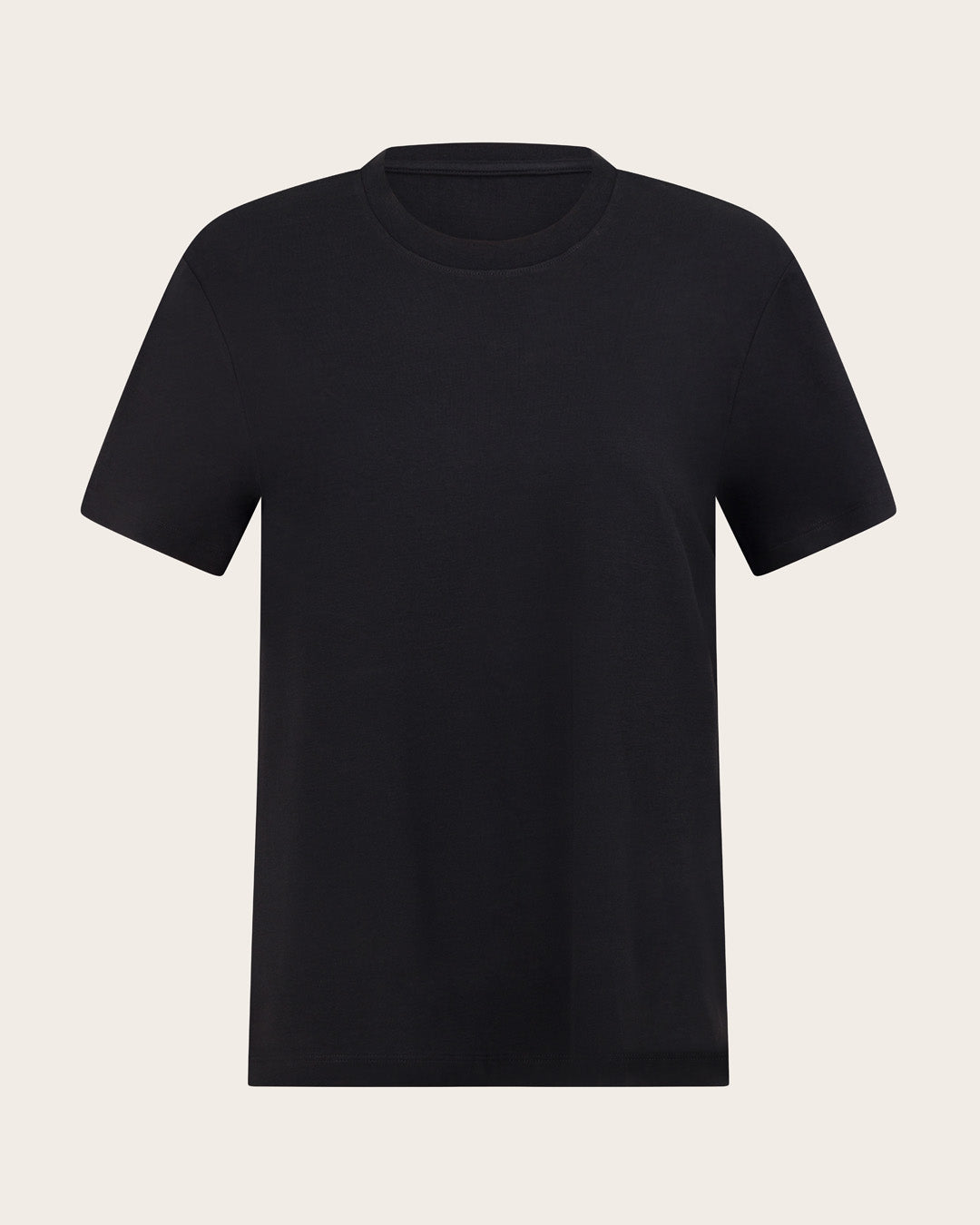 Camiseta clásica de cuello redondo para mujer - Negra