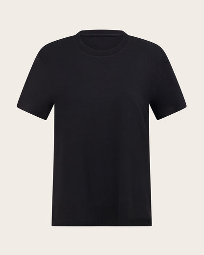 Camiseta clásica de cuello redondo para mujer - Negra