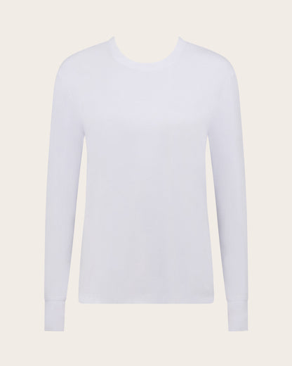 Camiseta clásica de manga larga para mujer - Blanca