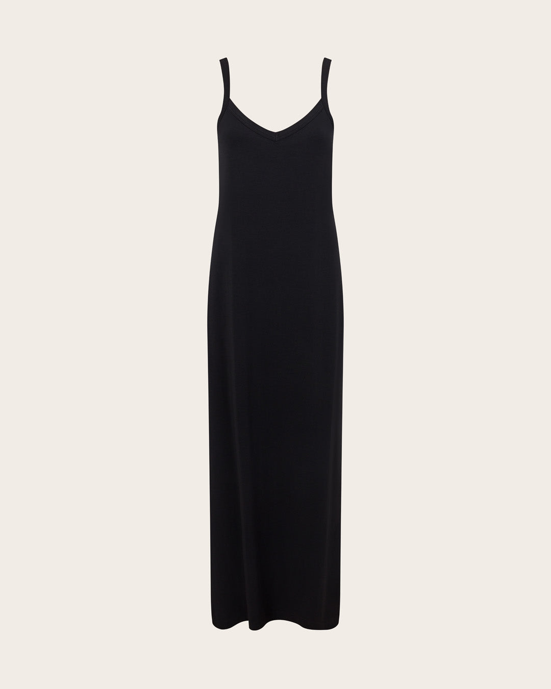 Vestido lencero con escote en V - Negro