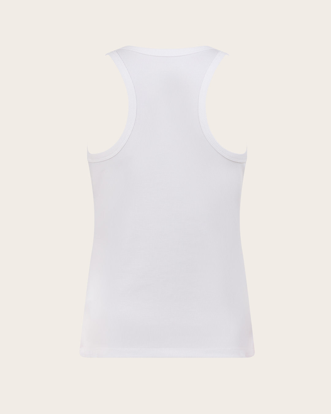 Camiseta sin mangas acanalada con espalda deportiva para mujer - Blanca